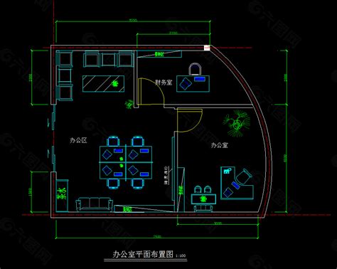 办公室工位|办公室平面图模板